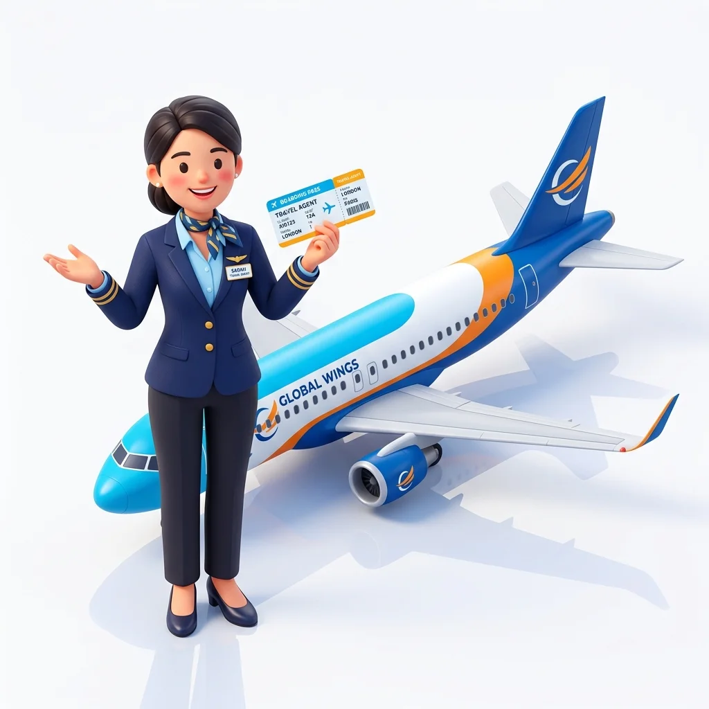Flight Ticket Illustration
